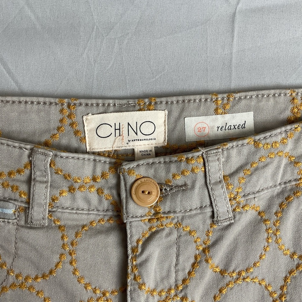 Chino‎ By Anthropologie Embroidered Women's 27 - Picture 2 of 8